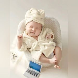2/$15 Infant Bathrobe & Hair Turban